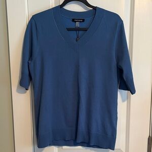NWT Cable & Gauge Deep Blue V-Neck Top